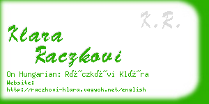 klara raczkovi business card